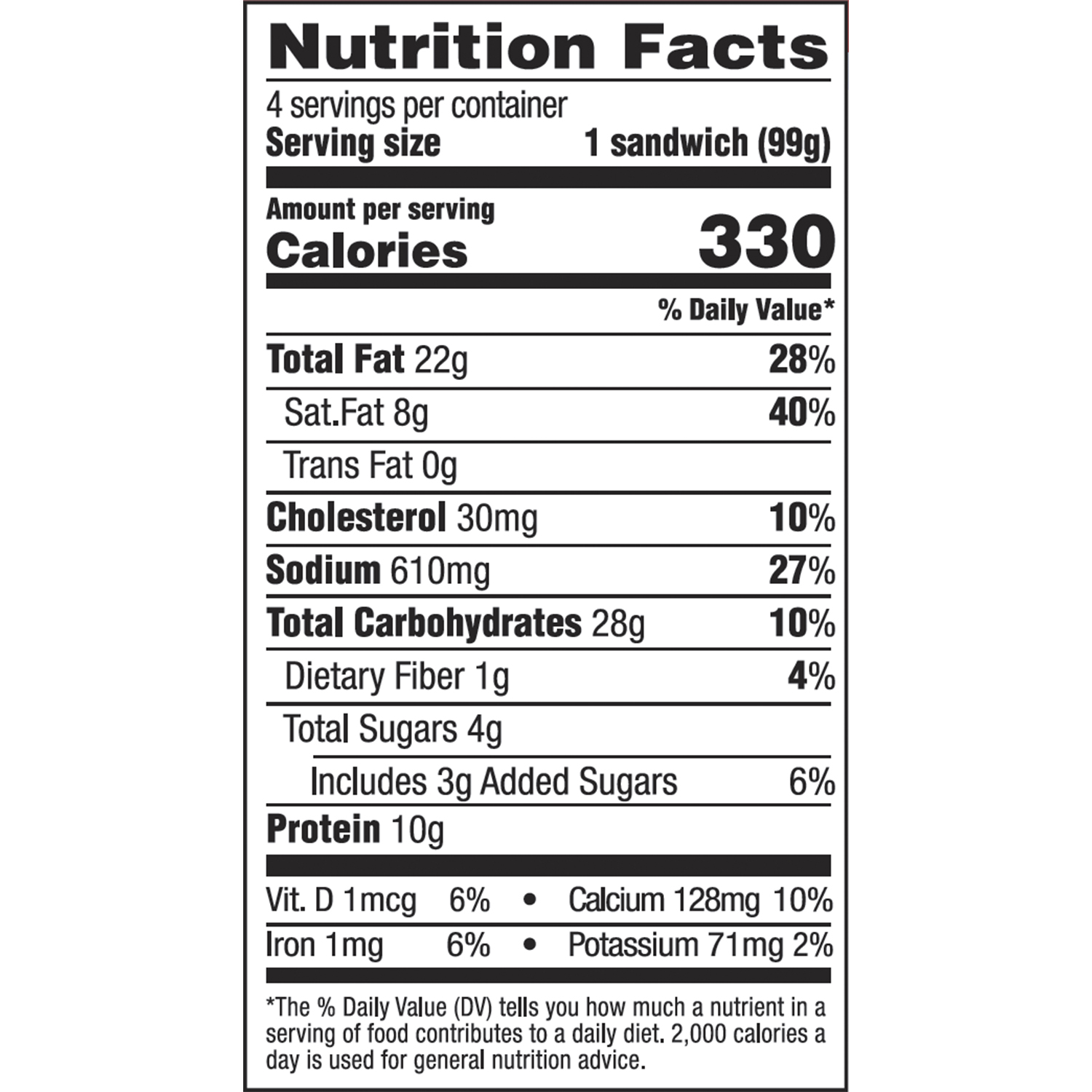 Nutrition Facts for Swaggerty's Sausage and Cheese Croissant
