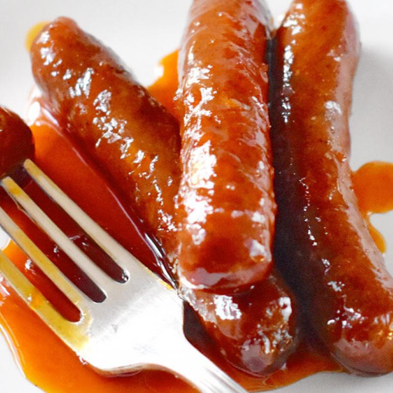 Sweet & Hot Bourbon Glazed Sausages Recipe