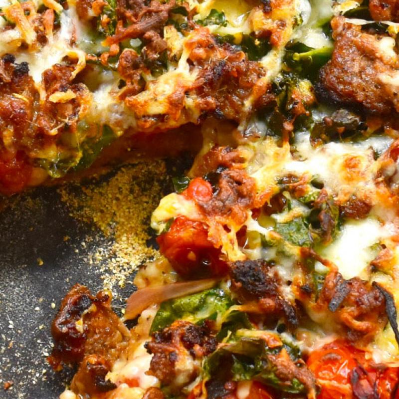 Skillet Pizza Recipe by Swaggerty's Farm®