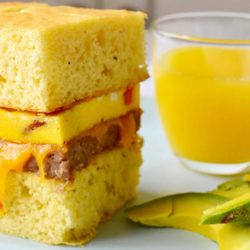 Sausage, Cheddar, & Egg Breakfast Squares recipe by Swaggerty's Farm®