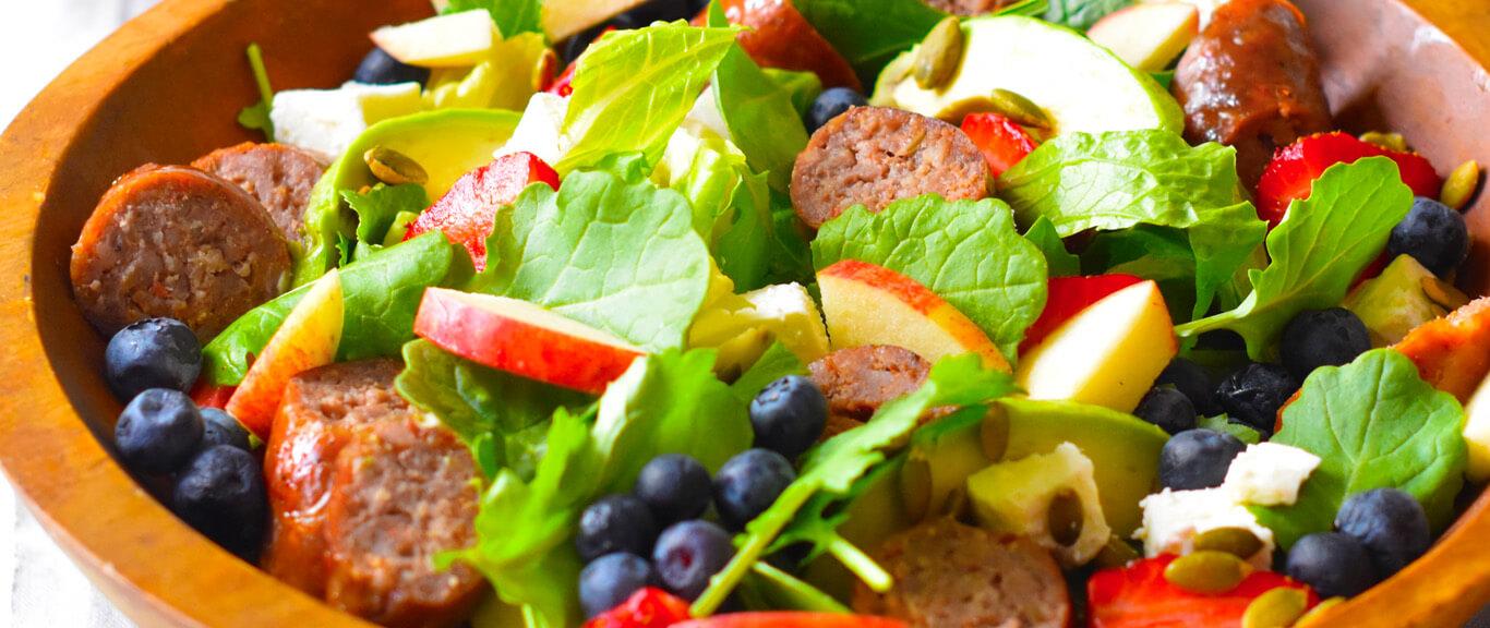 Sausage, Berries & Feta Salad Recipe