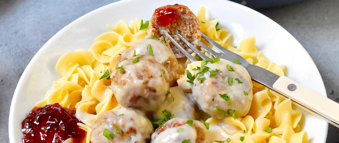 Swedish Meatballs & Egg Noodles Recipe by Swaggerty's Farm®