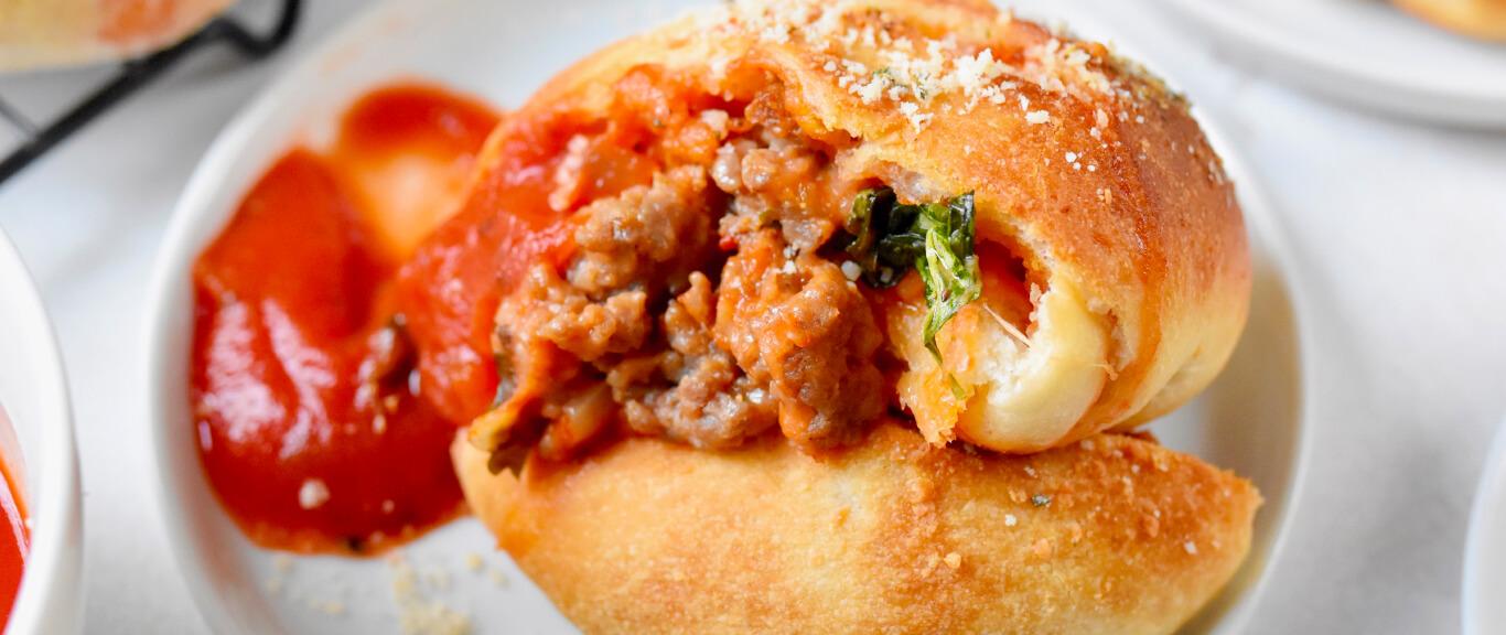 Hand-Held Spicy Italian Pizza Rolls Recipe by Swaggerty's Farm®