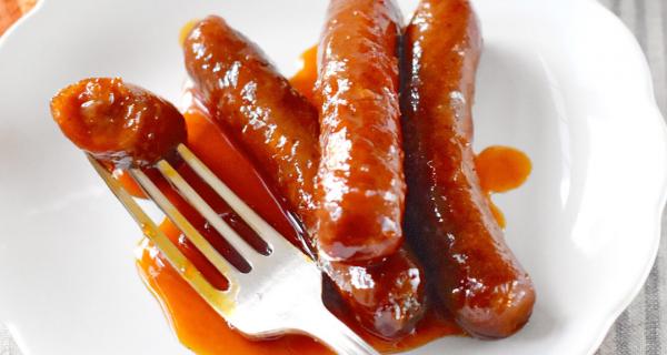 Sweet & Hot Bourbon Glazed Sausages Recipe