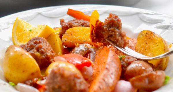 Sausage & Potato Skillet Meal Recipe by Swaggerty's Farm®