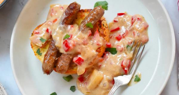 Red Pepper Gravy & Sausages Recipe by Swaggerty's Farm®